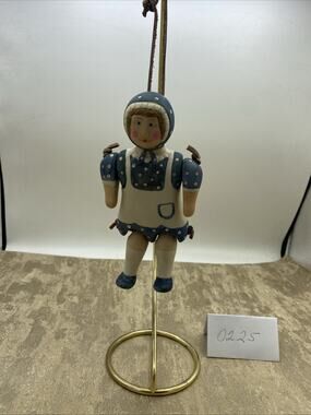 MIDWEST IMPORTERS 1985 Porcelain VINTAGE JOINTED HANGING DOLL FIGURINE/ORNAMENT